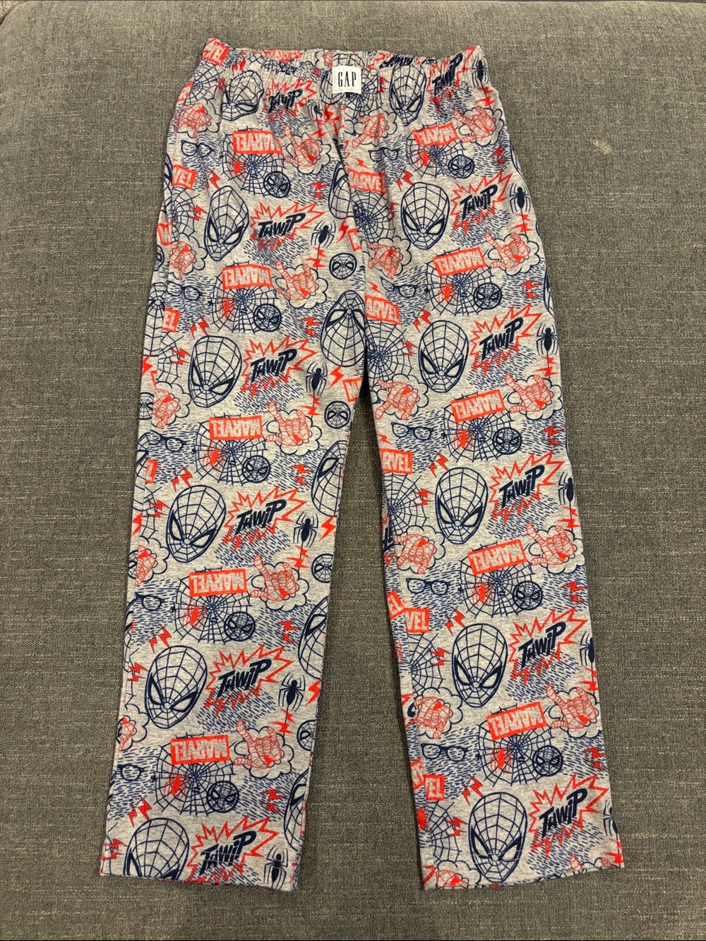 GAP Kids Spider-Man Graphic Pajama Pants in Gray, Red & Navy